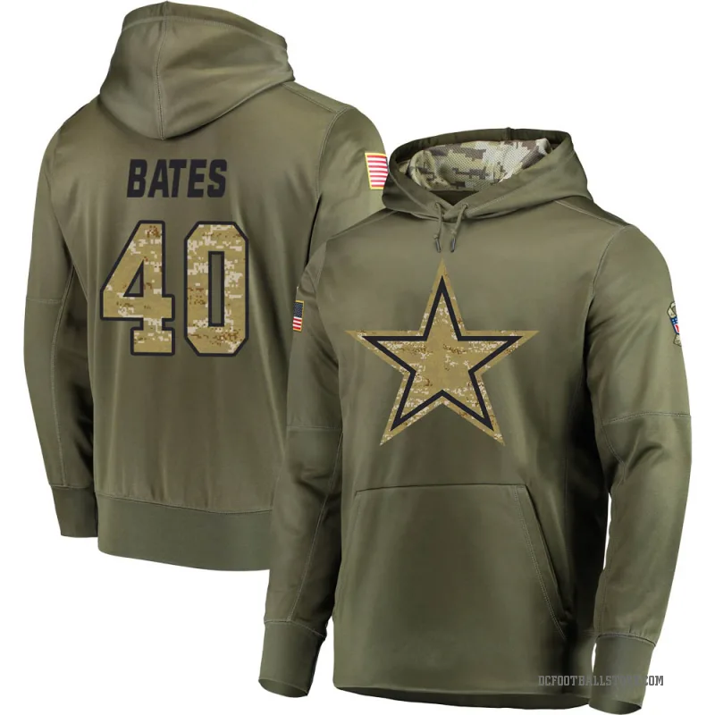 Bill Bates Men's Olive Dallas Cowboys Salute to Service Pullover Hoodie
