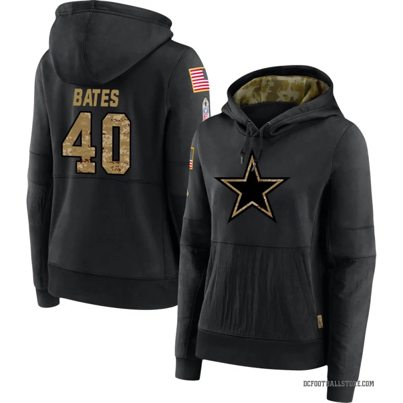 Bill Bates Women's Black Dallas Cowboys 2020 Salute to Service Sideline Performance Pullover Hoodie