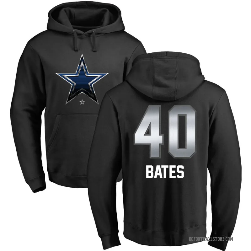 Bill Bates Youth Black Dallas Cowboys Midnight Mascot Pullover Hoodie