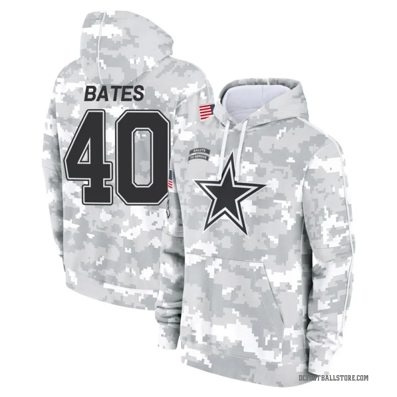 Bill Bates Youth Camo Dallas Cowboys Arctic 2024 Salute to Service Club Fleece Pullover Hoodie