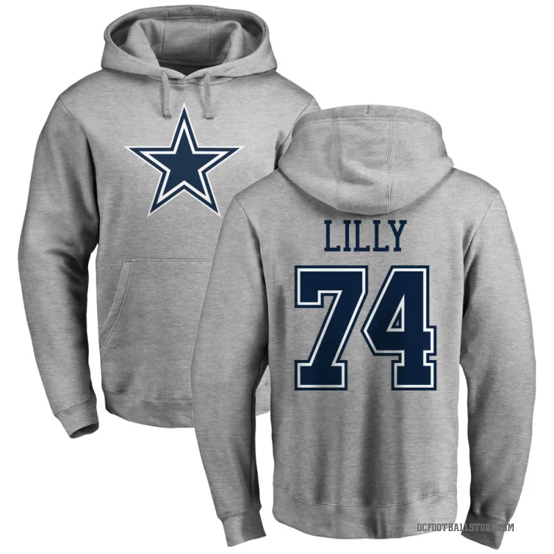 Bob Lilly Men's Dallas Cowboys Pro Line by Branded Ash Logo Pullover Hoodie