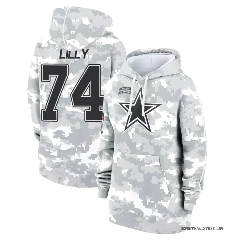 Bob Lilly Women's Camo Dallas Cowboys Arctic 2024 Salute to Service Club Fleece Pullover Hoodie