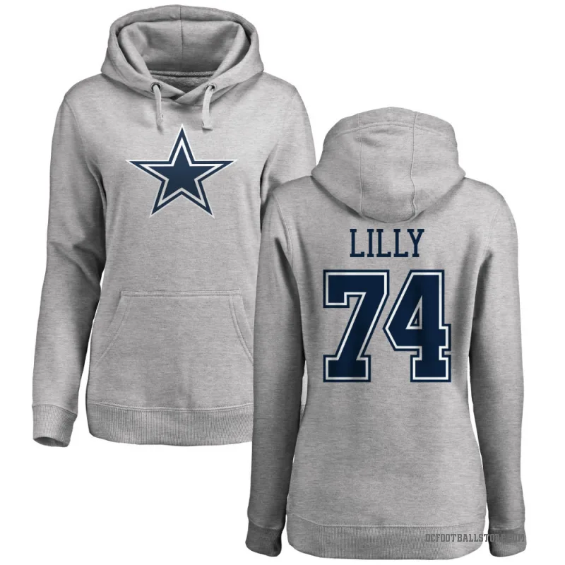Bob Lilly Women's Dallas Cowboys Pro Line by Branded Ash Logo Pullover Hoodie
