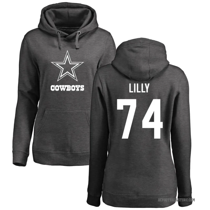 Bob Lilly Women's Dallas Cowboys Pro Line by Branded Ash One Color Pullover Hoodie