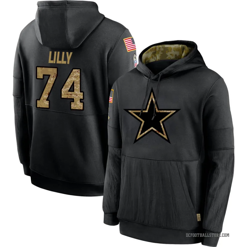 Bob Lilly Youth Black Dallas Cowboys 2020 Salute to Service Sideline Performance Pullover Hoodie