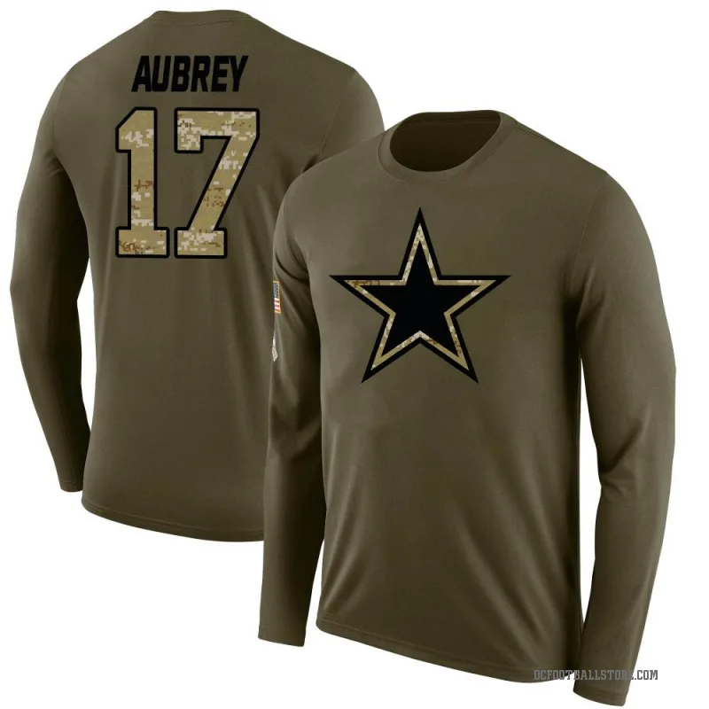 Brandon Aubrey Youth Olive Dallas Cowboys Salute to Service Sideline Long Sleeve T-Shirt