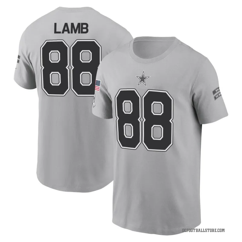 CeeDee Lamb Men's Gray Dallas Cowboys 2024 Salute to Service T-Shirt