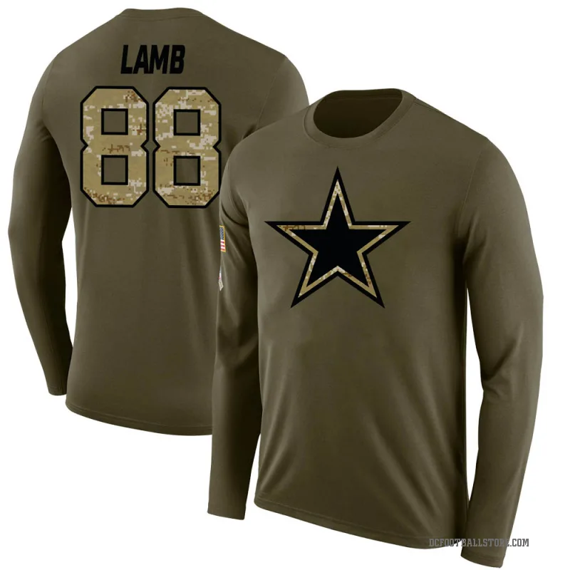 CeeDee Lamb Youth Olive Dallas Cowboys Salute to Service Sideline Long Sleeve T-Shirt