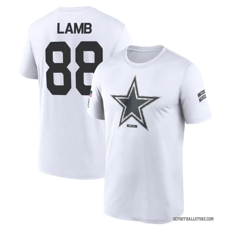 CeeDee Lamb Youth White Dallas Cowboys 2024 Salute to Service Performance T-Shirt