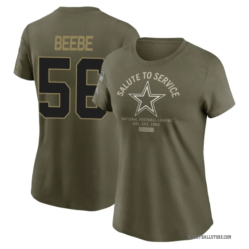 Cooper Beebe Women's Olive Dallas Cowboys 2025 Salute to Service Sideline T-Shirt