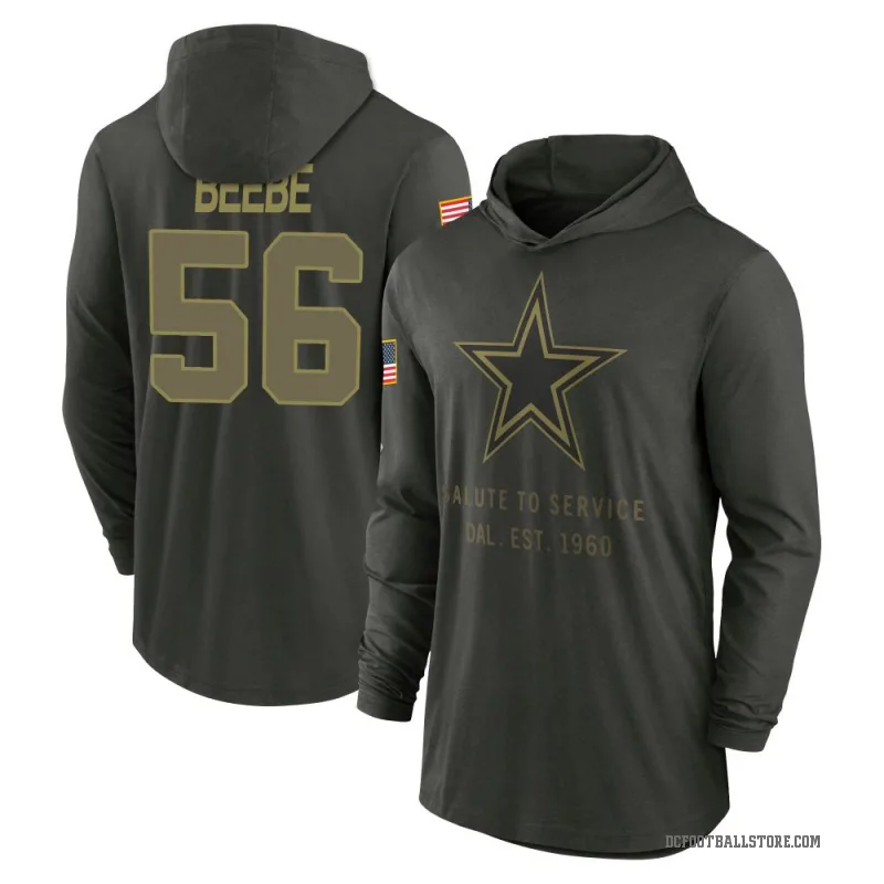 Cooper Beebe Youth Green Dallas Cowboys Forest/ 2025 Salute to Service Sideline Lightweight Hooded Pullover Long Sleeve T-Shirt