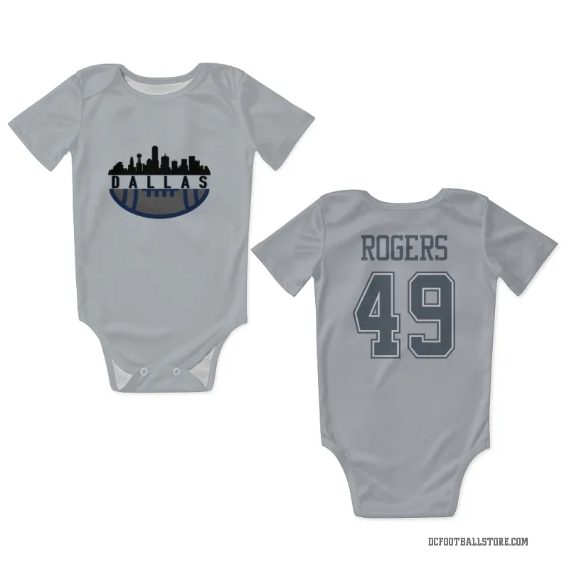 DJ Rogers  Gray Dallas Cowboys  Newborn & Infant Bodysuit