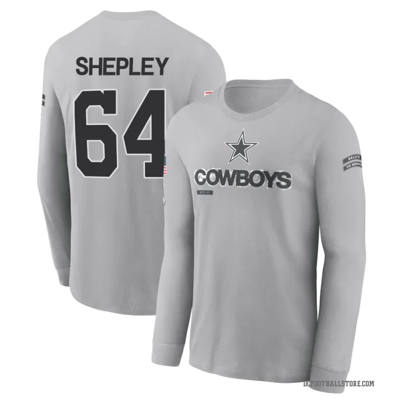 Dakoda Shepley Men's Gray Dallas Cowboys 2024 Salute to Service Long Sleeve T-Shirt