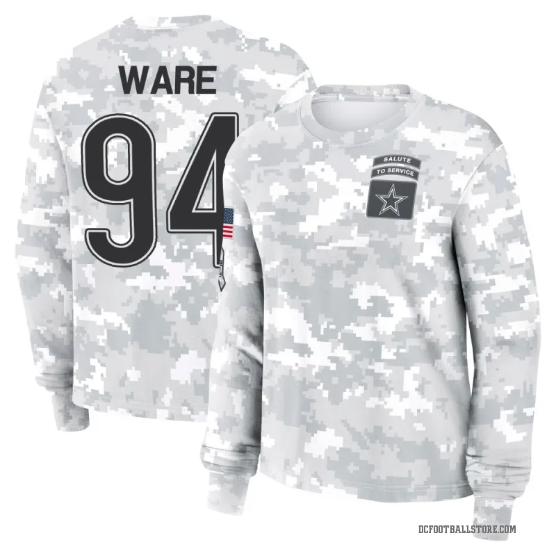 DeMarcus Ware Women's Camo Dallas Cowboys Arctic 2024 Salute to Service Long Sleeve T-Shirt