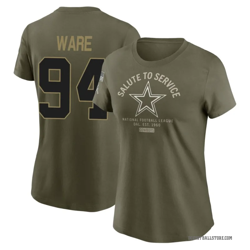 DeMarcus Ware Women's Olive Dallas Cowboys 2025 Salute to Service Sideline T-Shirt