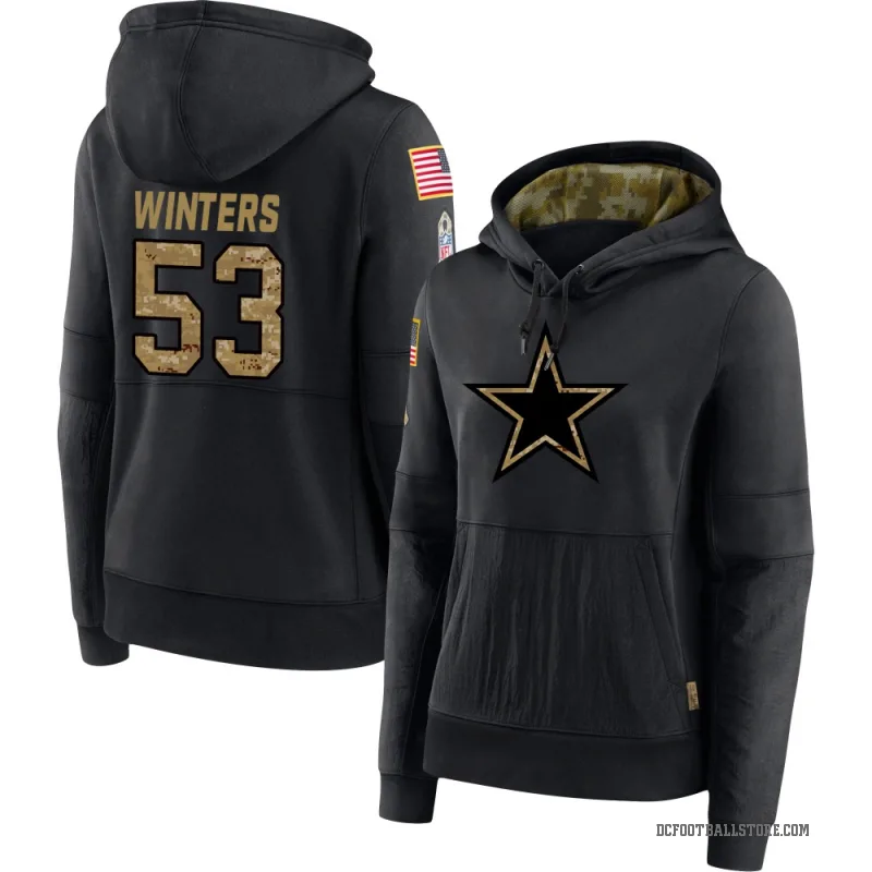 Dee Winters Women's Black Dallas Cowboys 2020 Salute to Service Sideline Performance Pullover Hoodie