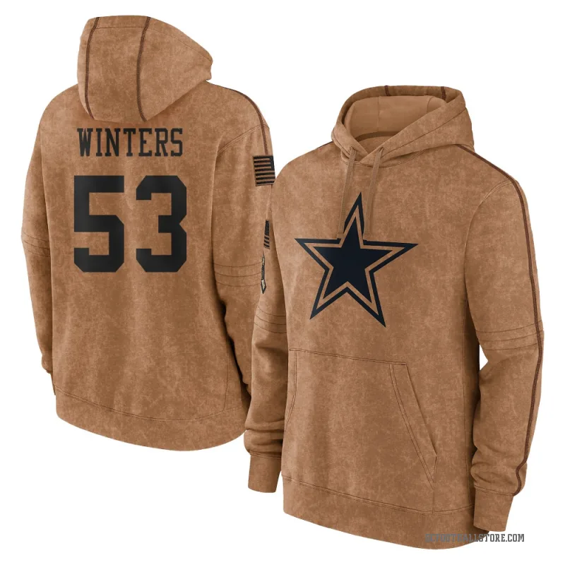 Dee Winters Youth Brown Dallas Cowboys 2023 Salute To Service Club Pullover Hoodie