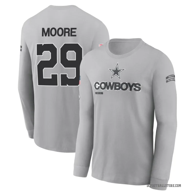 Devin Moore Men's Gray Dallas Cowboys 2024 Salute to Service Long Sleeve T-Shirt