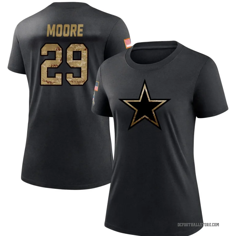 Devin Moore Women's Black Dallas Cowboys 2020 Salute To Service Performance T-Shirt