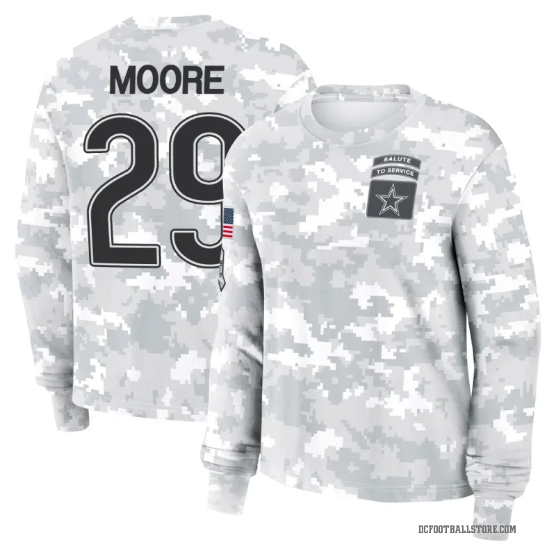 Devin Moore Women's Camo Dallas Cowboys Arctic 2024 Salute to Service Long Sleeve T-Shirt