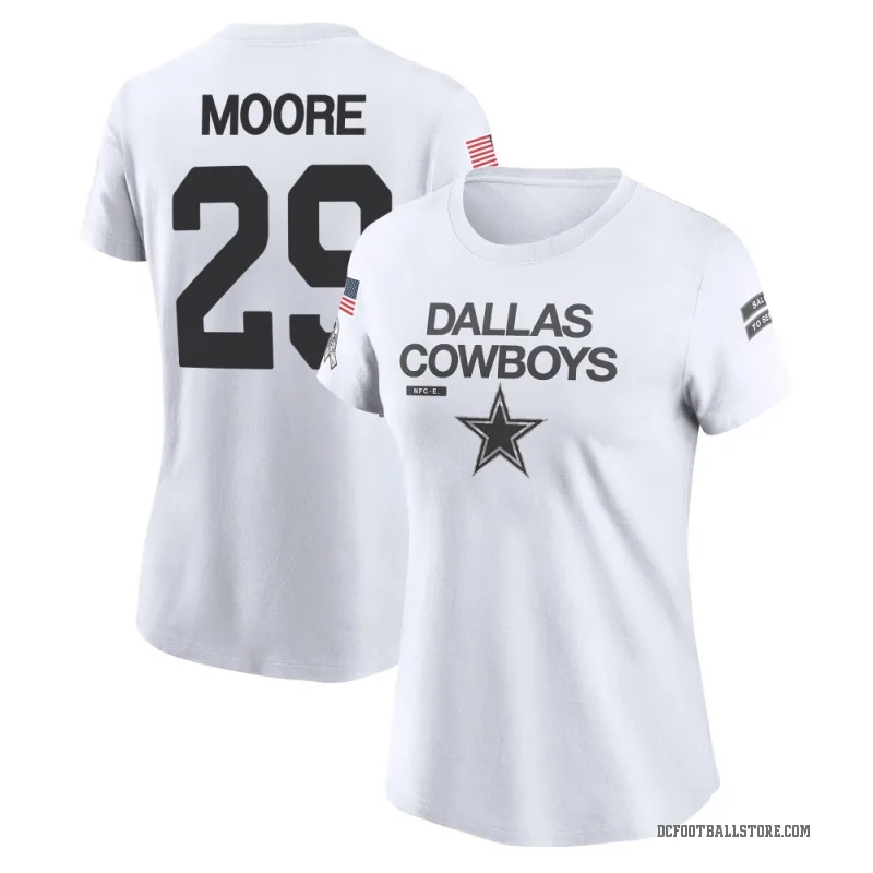 Devin Moore Women's White Dallas Cowboys 2024 Salute to Service Performance T-Shirt