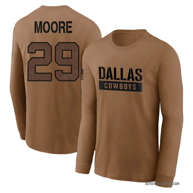 Devin Moore Youth Brown Dallas Cowboys 2023 Salute To Service Long Sleeve T-Shirt