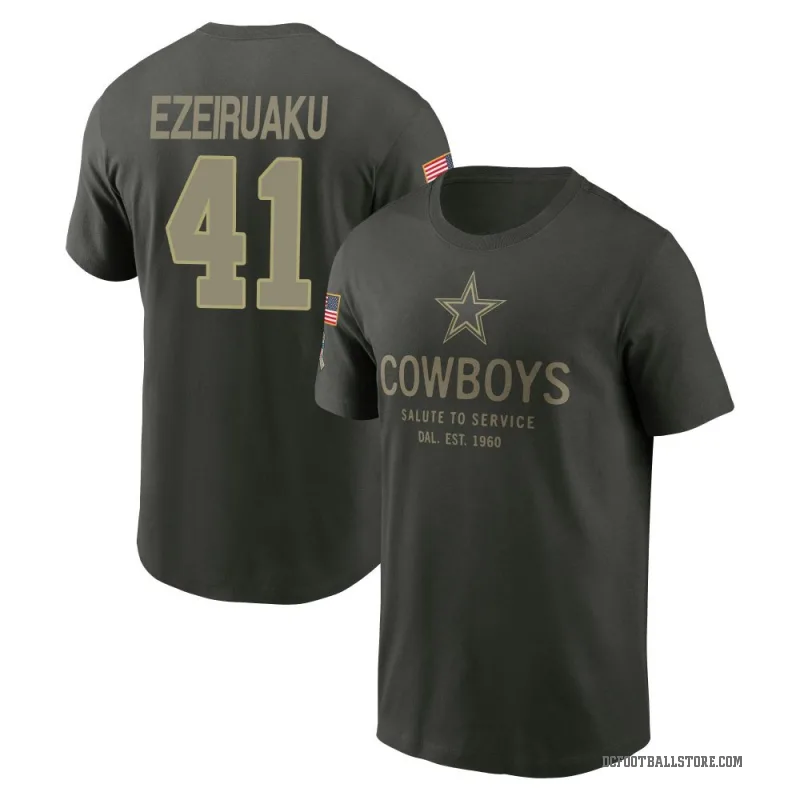 Donovan Ezeiruaku Men's Green Dallas Cowboys Forest/ 2025 Salute to Service Sideline Primary Edge T-Shirt