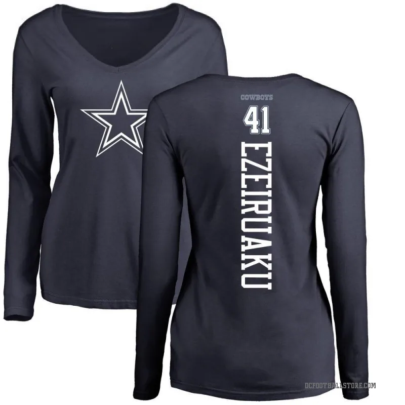 Donovan Ezeiruaku Women's Navy Dallas Cowboys Backer Long Sleeve T-Shirt -