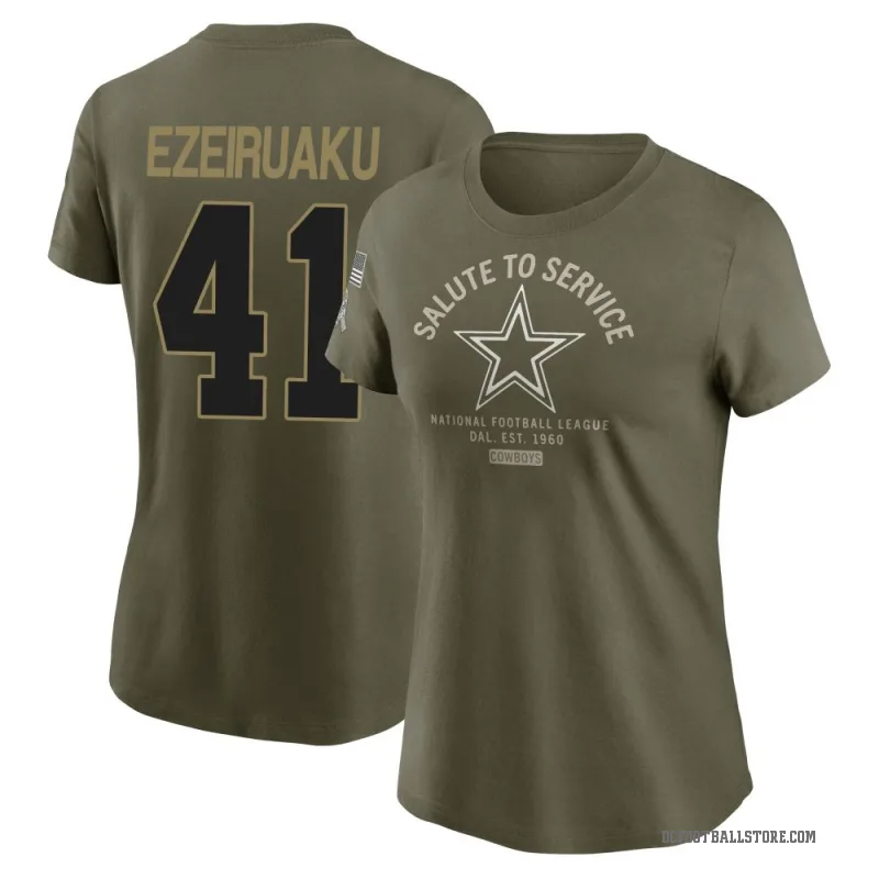 Donovan Ezeiruaku Women's Olive Dallas Cowboys 2025 Salute to Service Sideline T-Shirt