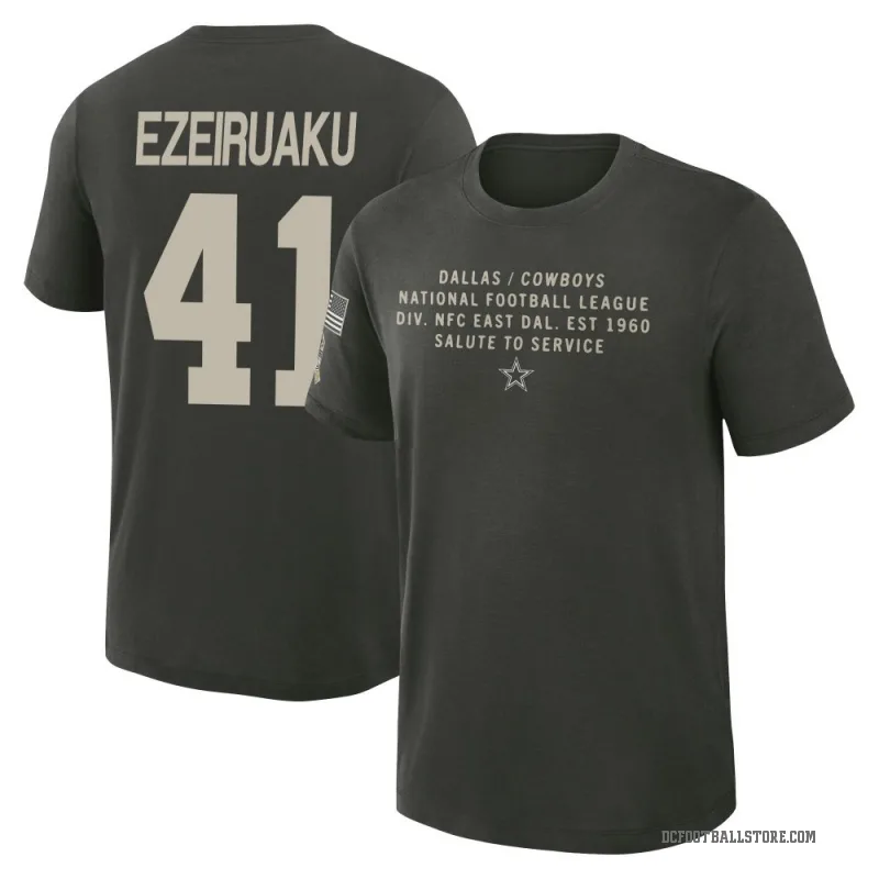 Donovan Ezeiruaku Youth Green Dallas Cowboys Forest/ 2025 Salute to Service Sideline Slub T-Shirt
