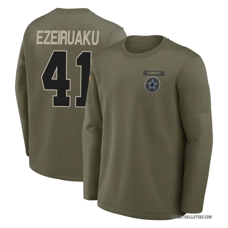 Donovan Ezeiruaku Youth Olive Dallas Cowboys 2025 Salute to Service Sideline Coaches Long Sleeve T-Shirt