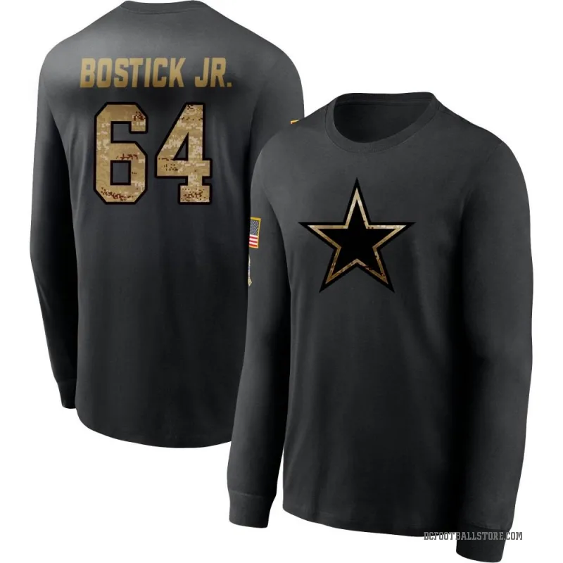Earl Bostick Jr. Men's Black Dallas Cowboys 2020 Salute To Service Sideline Performance Long Sleeve T-Shirt