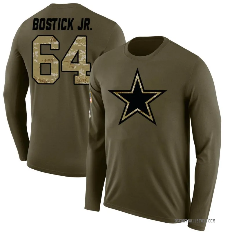Earl Bostick Jr. Men's Olive Dallas Cowboys Salute to Service Sideline Long Sleeve T-Shirt
