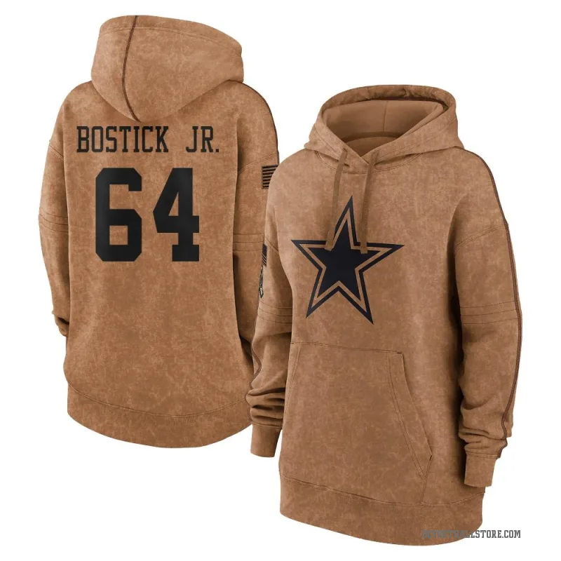 Earl Bostick Jr. Women's Brown Dallas Cowboys 2023 Salute To Service Pullover Hoodie