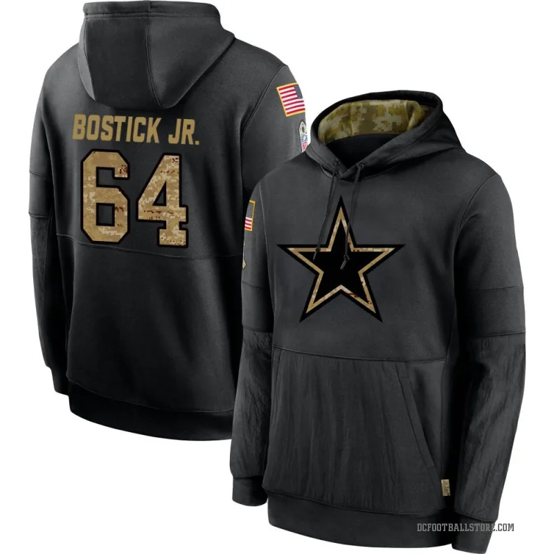 Earl Bostick Jr. Youth Black Dallas Cowboys 2020 Salute to Service Sideline Performance Pullover Hoodie