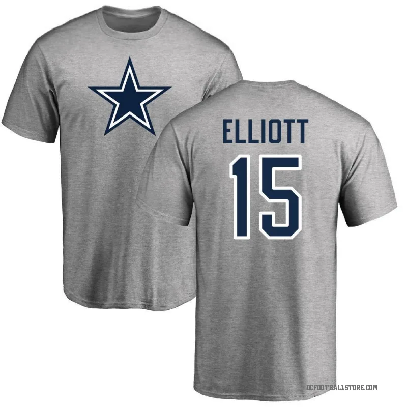 Ezekiel Elliott Men's Gray Dallas Cowboys Logo T-shirt -