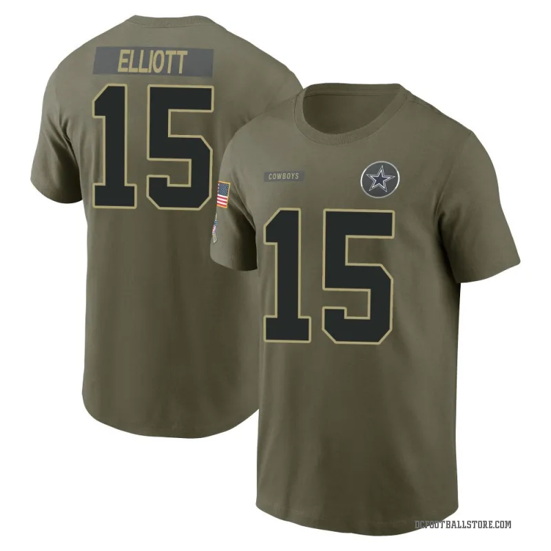 Ezekiel Elliott Men's Olive Dallas Cowboys 2025 Salute to Service T-Shirt
