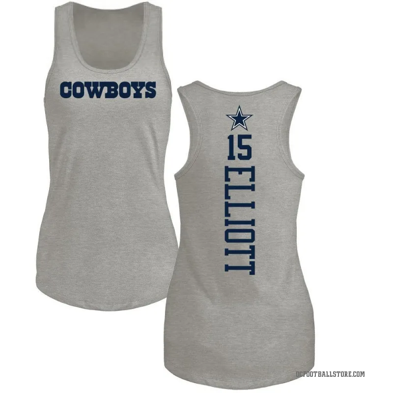 Ezekiel Elliott Women's Ash Dallas Cowboys Backer Tank Top -