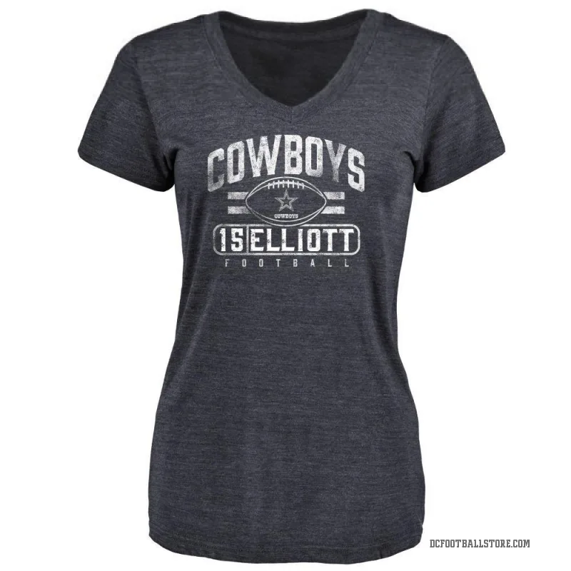Ezekiel Elliott Women's Navy Dallas Cowboys Flanker T-Shirt -