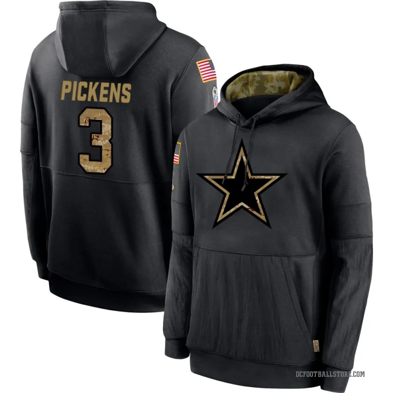 George Pickens Men's Black Dallas Cowboys 2020 Salute to Service Sideline Performance Pullover Hoodie
