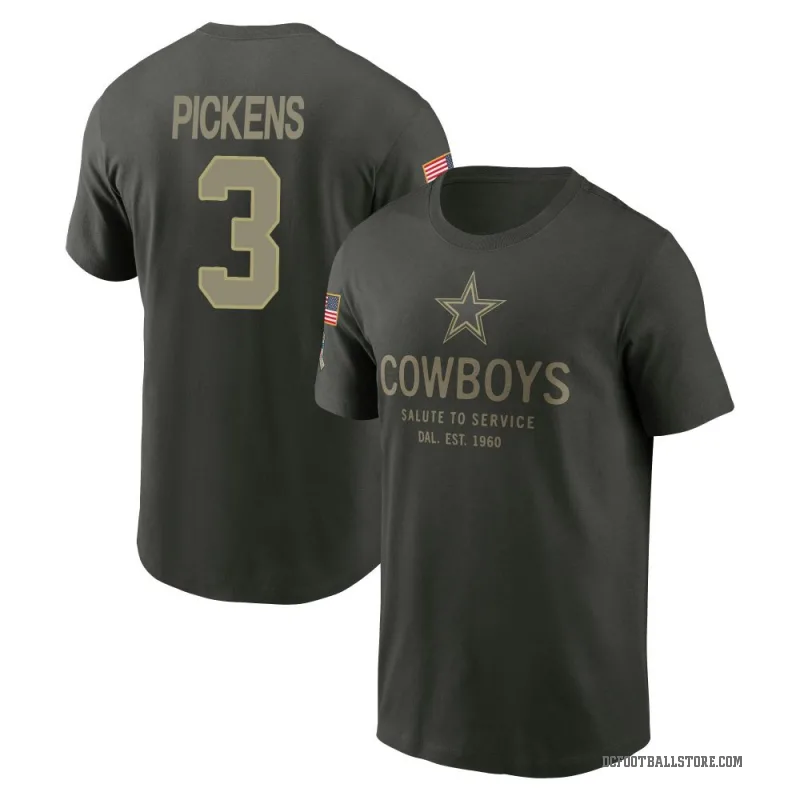 George Pickens Men's Green Dallas Cowboys Forest/ 2025 Salute to Service Sideline Primary Edge T-Shirt