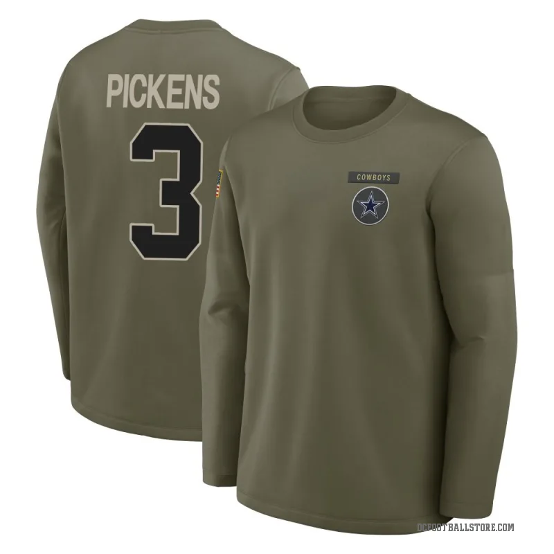 George Pickens Men's Olive Dallas Cowboys 2025 Salute to Service Sideline Coaches Long Sleeve T-Shirt