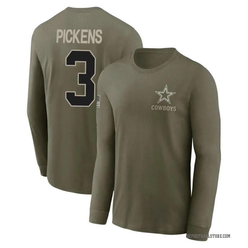 George Pickens Men's Olive Dallas Cowboys 2025 Salute to Service Sideline Long Sleeve T-Shirt