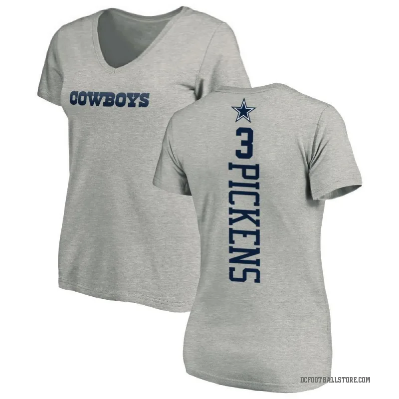 George Pickens Women's Ash Dallas Cowboys Backer Slim Fit T-Shirt -