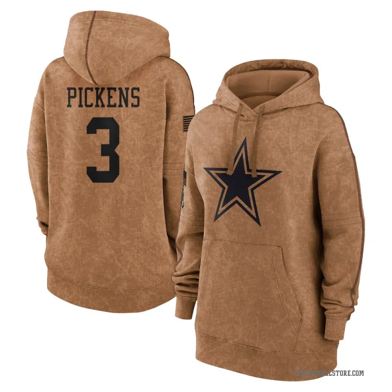 George Pickens Women's Brown Dallas Cowboys 2023 Salute To Service Pullover Hoodie