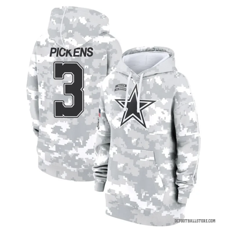 George Pickens Women's Camo Dallas Cowboys Arctic 2024 Salute to Service Club Fleece Pullover Hoodie