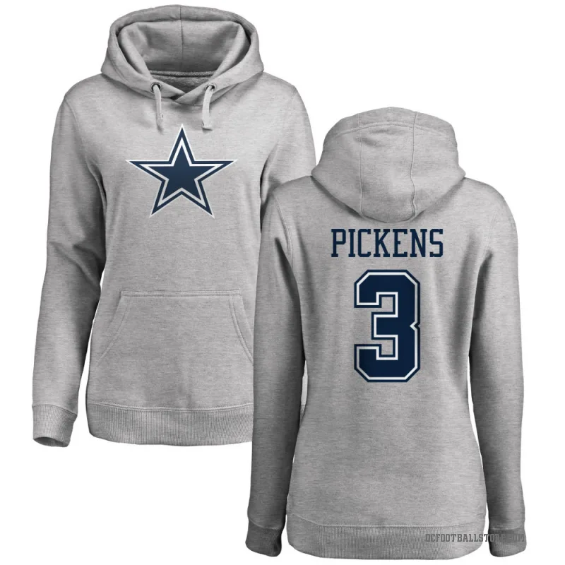George Pickens Women's Dallas Cowboys Pro Line by Branded Ash Logo Pullover Hoodie