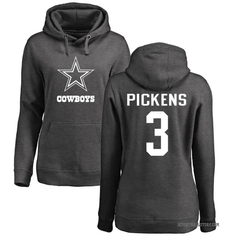George Pickens Women's Dallas Cowboys Pro Line by Branded Ash One Color Pullover Hoodie