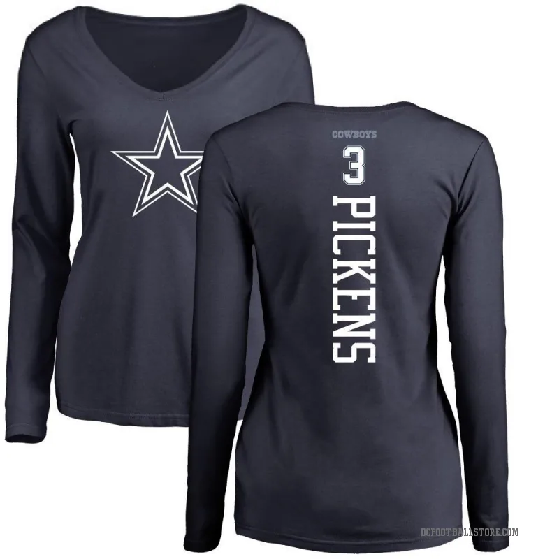 George Pickens Women's Navy Dallas Cowboys Backer Long Sleeve T-Shirt -