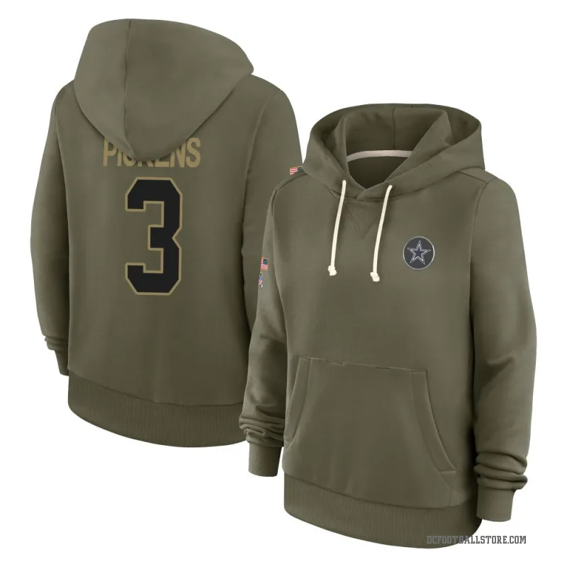 George Pickens Women's Olive Dallas Cowboys 2025 Salute to Service Hoodie
